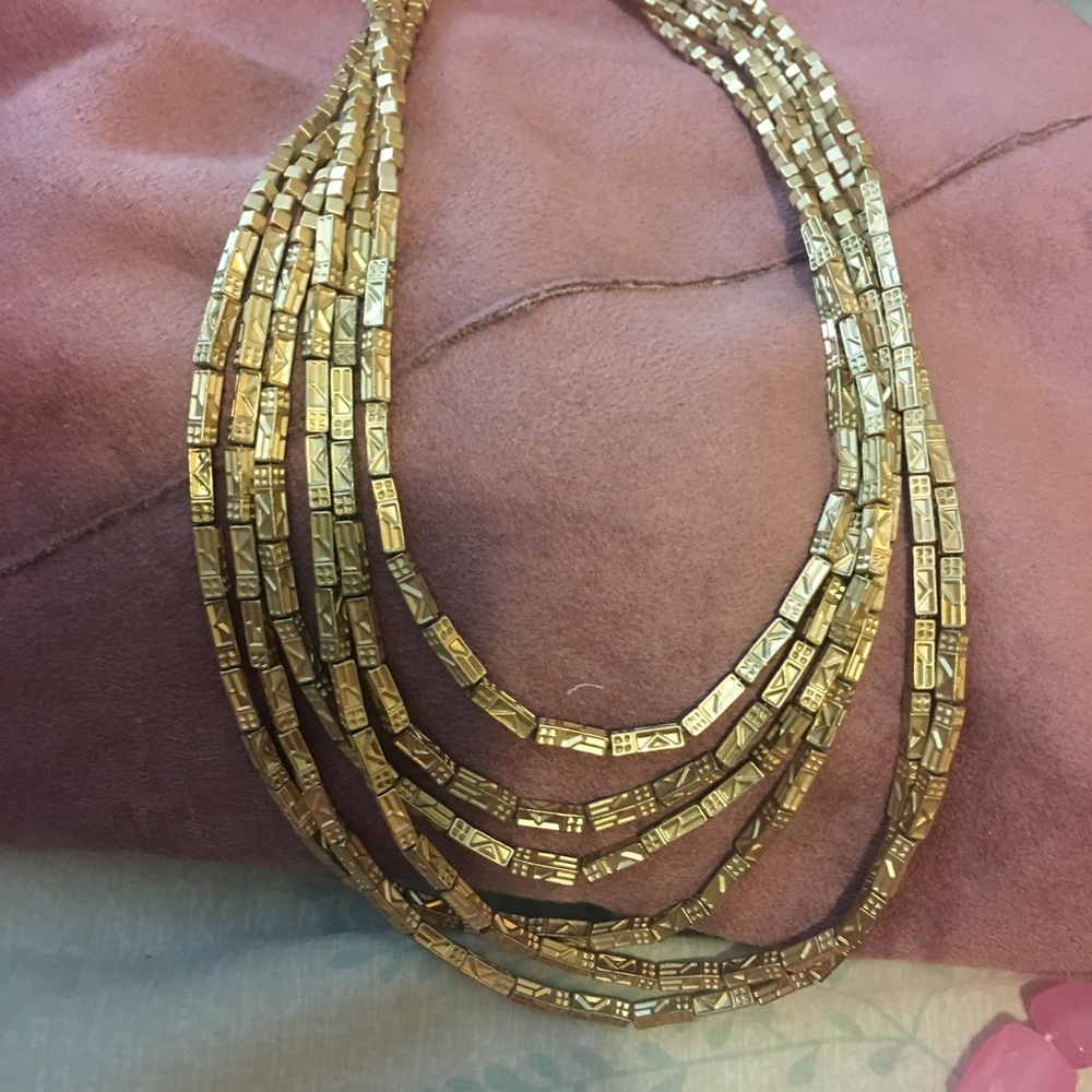 Egyptian designer necklace with real metal beads